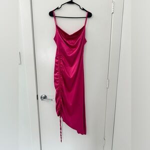 Hot pink fitted dress